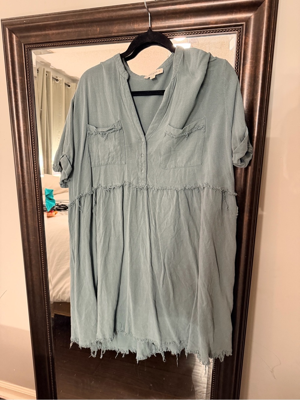 Umgee Light Blue V-Neck Babydoll Tunic